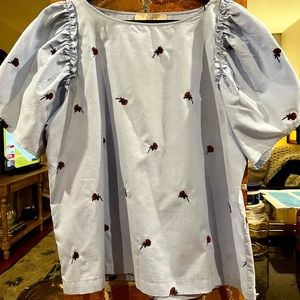 Loft Chambray Blue Top